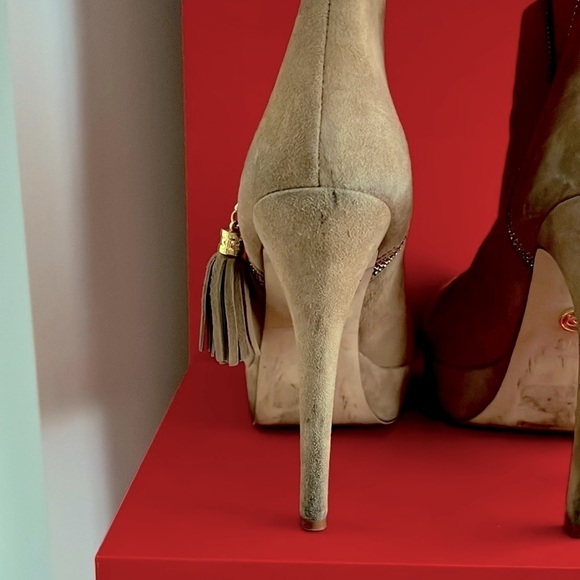 Gorgeous Bebe Camel/Taupe Beown Booties! Sky high & super cute! Sz 9 - Picture 6 of 12